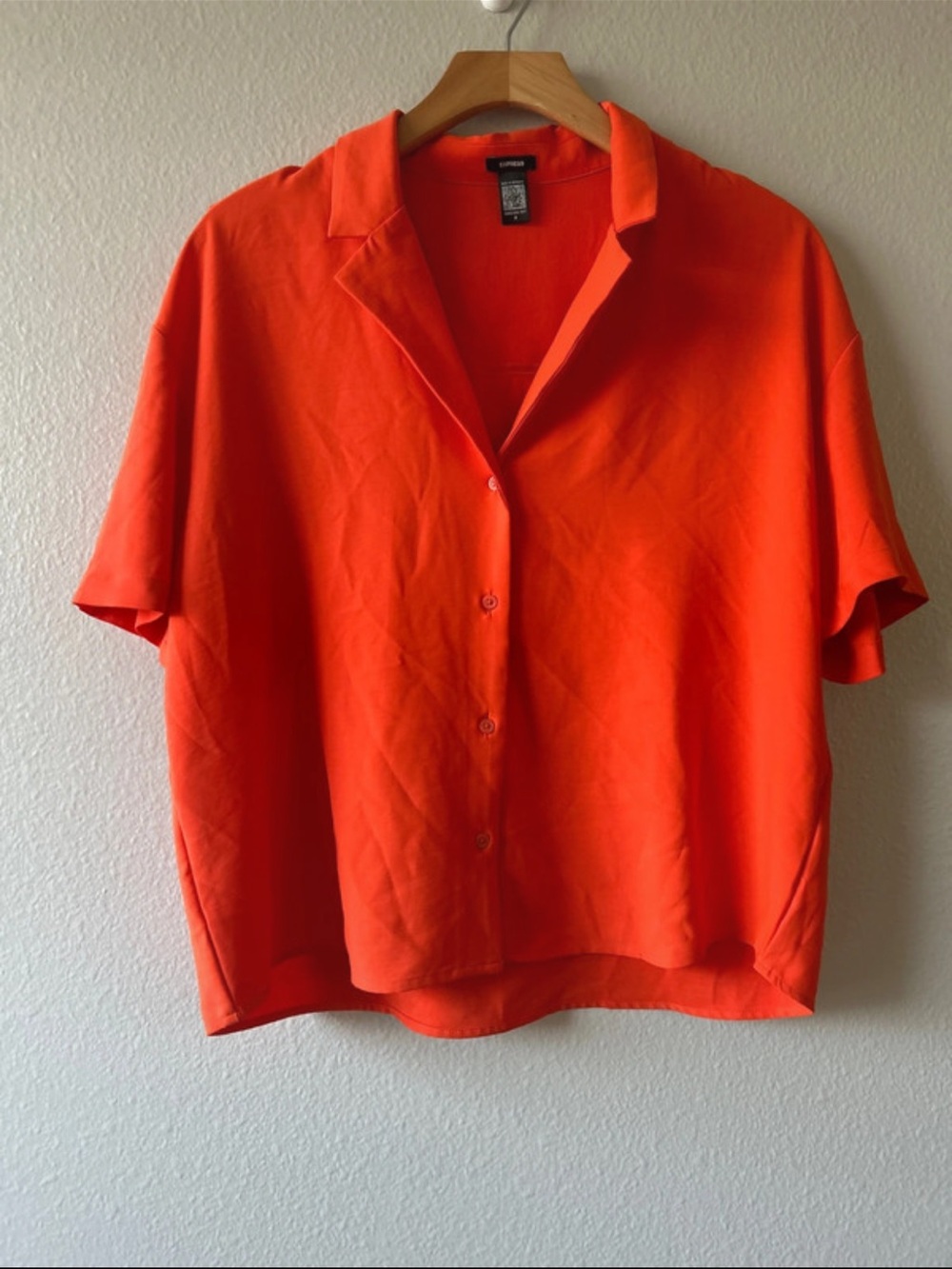 Express Orange Oversized Short-Sleeve  Shirt